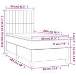 vidaXL Sommier à lattes de lit et matelas et LED Crème 80x200cm Tissu