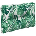 vidaXL Coussins de palette lot de 2 motif de feuilles tissu