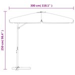 vidaXL Parasol d'extérieur avec mât en acier 300 cm Blanc sable