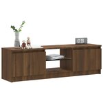 vidaXL Meuble TV avec lumières LED chêne marron 120x30x35 5 cm