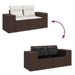 vidaXL Salon de jardin et coussins 11 Pièces marron résine tressée