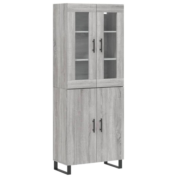 vidaXL Buffet haut Sonoma gris 69 5x34x180 cm Bois d'ingénierie