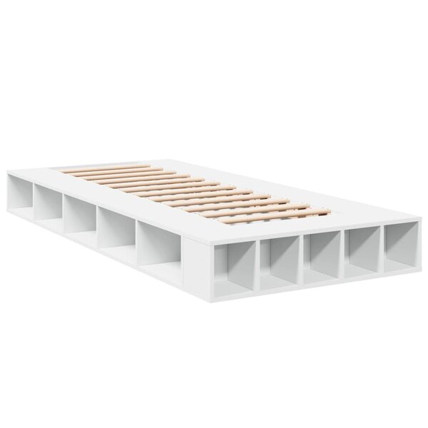 vidaXL Cadre de lit blanc 90x190 cm bois d'ingénierie