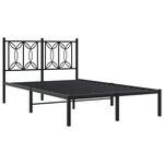 vidaXL Cadre de lit métal sans matelas avec tête de lit noir 120x190cm
