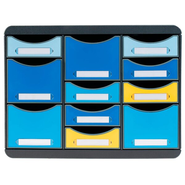 Moule De Classement Storebox Multi 11 Tiroirs Bee Blue - Couleurs Assorties - Exacompta
