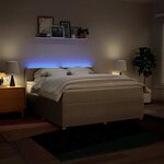 vidaXL Sommier à lattes de lit avec matelas Crème 180x200 cm Tissu