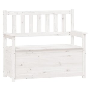 vidaXL Banc Blanc 112 5x51 5x96 5 cm Bois de pin massif