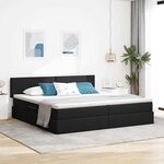 vidaXL Lit avec rangement et matelas avec matelas Noir 200 x 200 cm