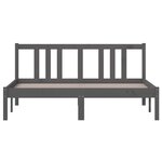vidaXL Cadre de lit sans matelas gris bois massif 140x190 cm