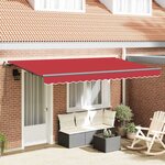 vidaXL Auvent Rétractable Rouge 400 x 200 cm Polyester et Aluminium
