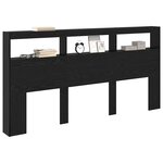 vidaXL Tête de lit Chêne noir 200 x 17 x 102 cm Bois d'ingénierie
