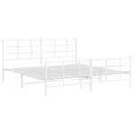 vidaXL Cadre de lit métal avec tête de lit/pied de lit blanc 183x213cm
