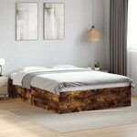 vidaXL Cadre de lit sans matelas chêne fumé 120x190 cm