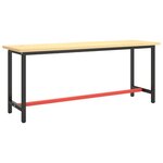 vidaXL Cadre de banc de travail Noir et rouge mat 190x50x79 cm Métal