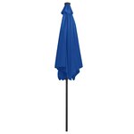 vidaXL Parasol de jardin et lumières LED mât en aluminium bleu azuré