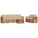 vidaXL Ensemble de canapés d'extérieur 7 Pièces Naturel et Beige
