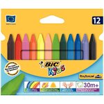 Étui 12 craies plastique triangulaires BIC Kids PLASTIDECOR