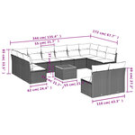 vidaXL Salon de jardin avec coussins 13 Pièces beige résine tressée