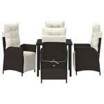 vidaXL Ensemble de salle à manger pour jardin 5 Pièces Marron Poly rotin