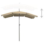Vidaxl parasol de jardin avec mât 200x130 cm taupe