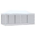 vidaXL Tente de réception pliable avec parois Blanc 3x6 m