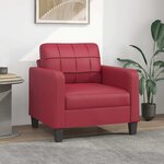 vidaXL Fauteuil Rouge bordeaux 60 cm Similicuir