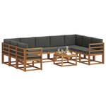 vidaXL Ensemble de canapés d'extérieur 10 Pièces Naturel et Anthracite