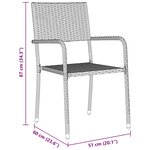 vidaXL 5 meubles de jardin gris en poly rattan