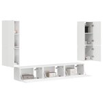 vidaXL Ensemble meuble TV 4 Pièces Blanc brillant Bois d'ingénierie