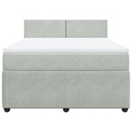 vidaXL Sommier à lattes de lit et matelas Gris clair 140x190cm Velours