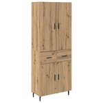 vidaXL Haut Armoire 2 Pièces Chêne artisanal Bois Aggloméré et Verre