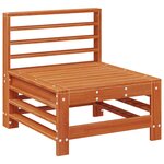 vidaXL Sofa de jardin milieu Pin massif Pin brun ciré