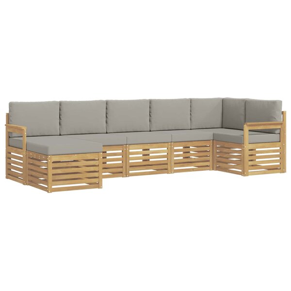 vidaXL Ensemble de canapés d'extérieur 6 pc Blanc et gris clair