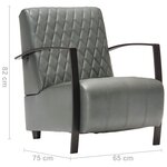 vidaXL Fauteuil Gris Cuir véritable