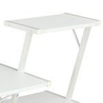 Bureau table poste de travail meuble d'ordinateur informatique étude avec étagère 116 x 50 x 93 cm blanc 02_0023476