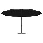 vidaXL Parasol cantilever de jardin Noir 372 x 198 x 243 cm