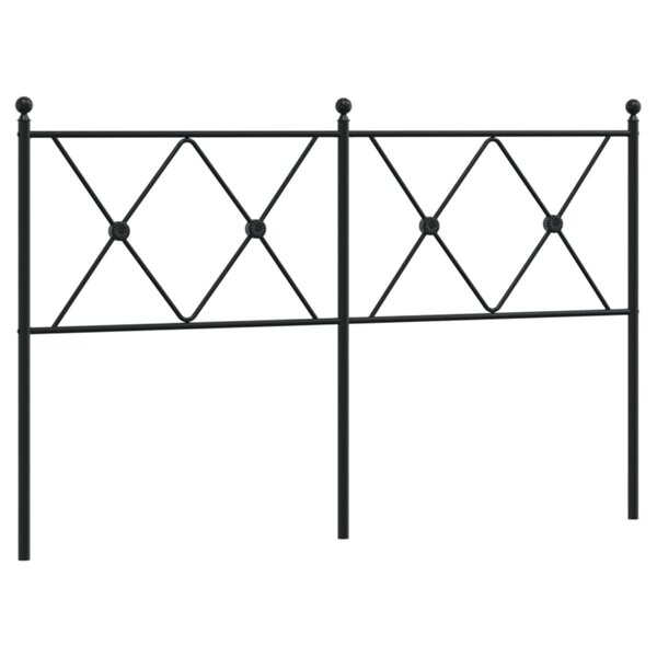 vidaXL Tête de lit métal noir 140 cm