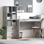 vidaXL Bureau avec tiroir 2 Pièces Gris béton
