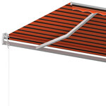 vidaXL Auvent manuel rétractable avec poteaux 6x3 m Orange et marron