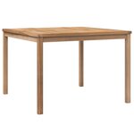 vidaXL Table à dîner de jardin 110x110x77 cm Bois de teck solide