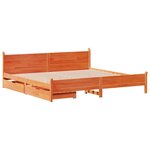 vidaXL Cadre de lit sans matelas cire marron 180x200cm bois pin massif