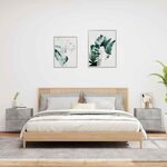 vidaXL Tables de chevet murales avec lumières LED 2 Pièces gris béton