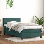 vidaXL Sommier à lattes de lit et matelas et LED vert foncé 90x210 cm velours