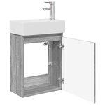 vidaXL Meuble de salle de bain avec robinet Sonoma gris