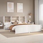 vidaXL Lit bibliothèque sans matelas blanc 180x200 cm bois pin massif