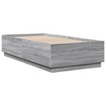 vidaXL Cadre de lit avec LED sans matelas sonoma gris 75x190 cm