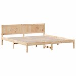 vidaXL Cadre de lit Marron 200 x 200 cm Bois de pin massif