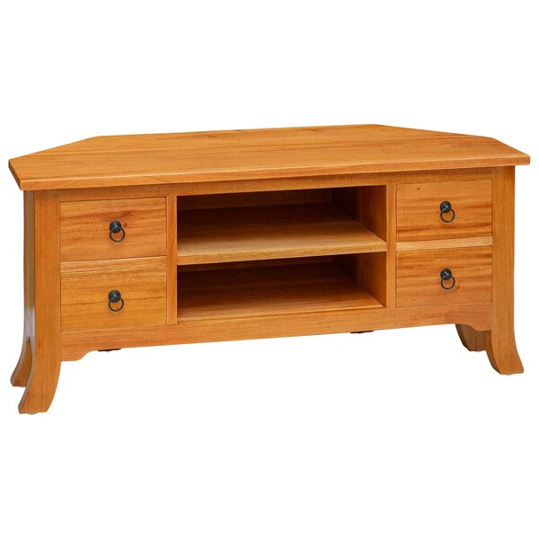 vidaXL Meuble TV Naturel 100 x 40 5 x 46 cm Bois de Mahogany Massif