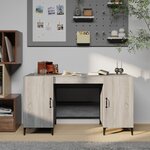 vidaXL Bureau Sonoma gris 140x50x75 cm Bois d'ingénierie