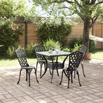 Ensemble de jardin 5 pièces vidaXL en aluminium noir